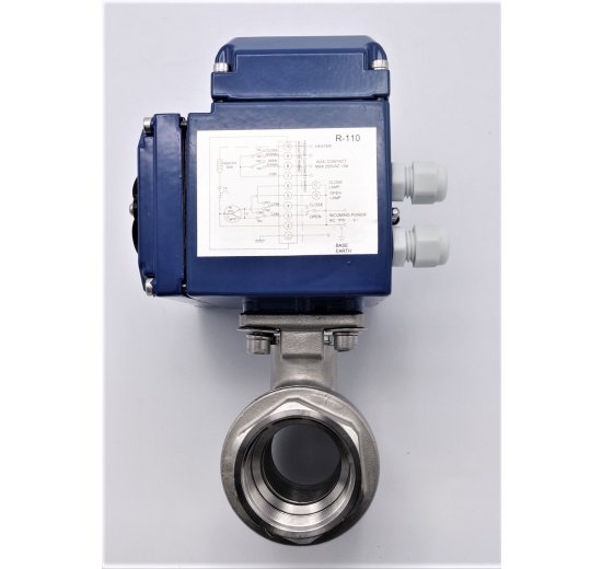 Kulový kohout nerezový s jednootáčkovým el. servopohonem