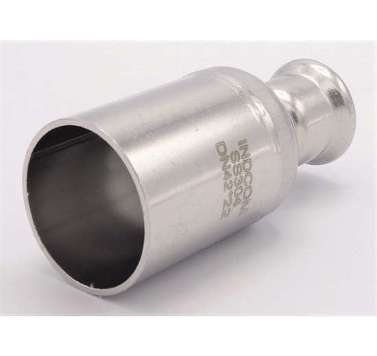 Lisovací redukce (redukovaná vsuvka) M/F 42/22 mm, nerez