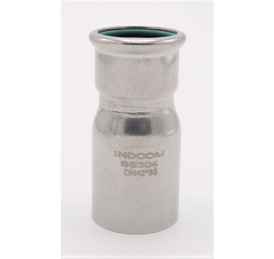 Lisovací redukce (redukovaná vsuvka), M/F 42/35 mm, nerezová