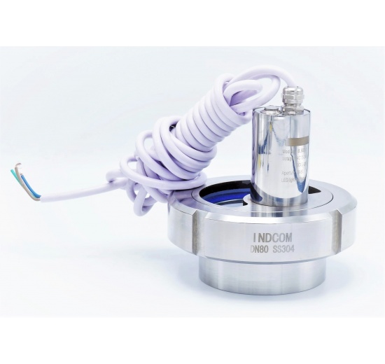 maticové průhledítko navařovací DN80, LED osvětlení, kabel