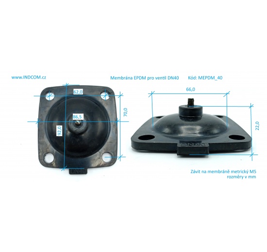 Membrána EPDM pro ventil DN40