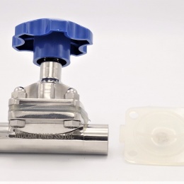 Membránový ventil, navařovací S-S, Silikon