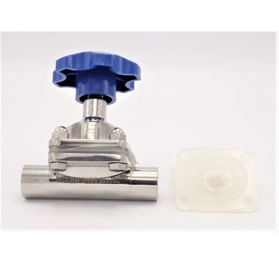 Membránový ventil, navařovací S-S, Silikon