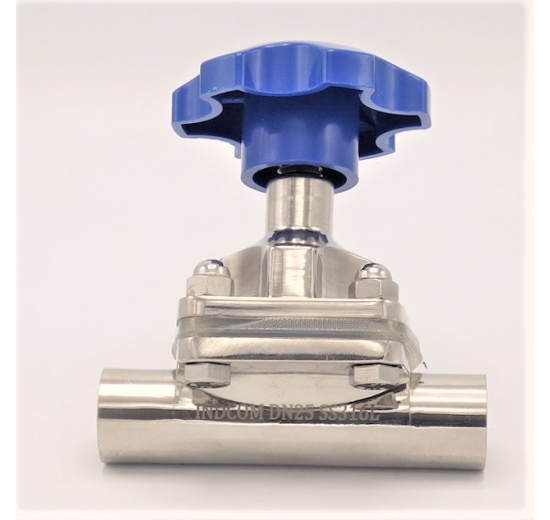 Membránový ventil, navařovací S-S, Silikon