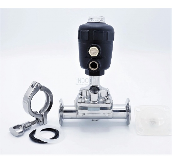 membránový ventil - pneumaticky ovládaný, clamp připojení