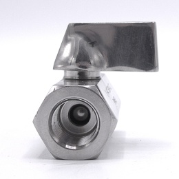 MINI nerezový kulový kohout s redukovaným průtokem, jednodílný, závitový, nerez páčka | 1/4”