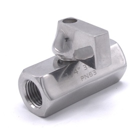 MINI nerezový kulový kohout s redukovaným průtokem, jednodílný, závitový, nerez páčka | 1/4”