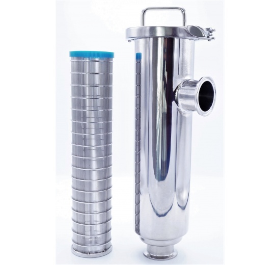 Mladinový trubkový filtr DN 50 a filtrační štěrbinové síto (průlina 0,8 mm)