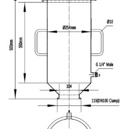 Nádoba pro studené chmelení piva Hops Drop 15L_rozměry