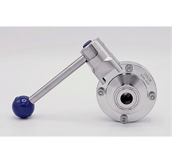 Nerezová klapka přímá, clamp typ C-C DN15 (límeček 34mm)