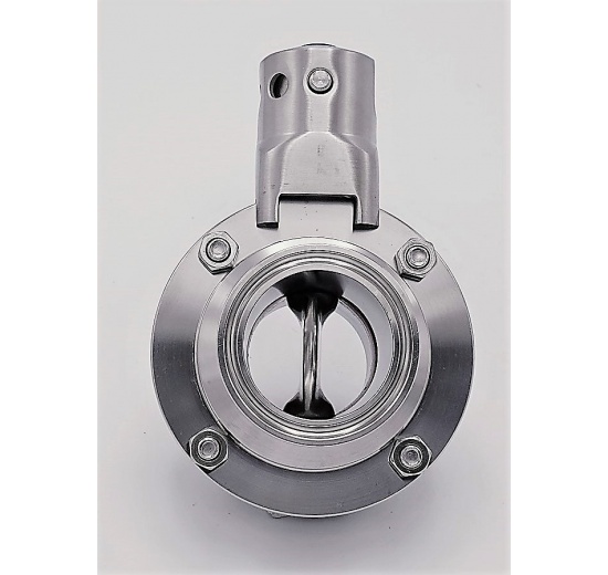 Nerezová klapka přímá, clamp typ C-C DN40 (límeček 50.5mm)