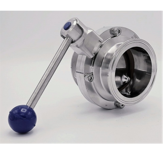 Nerezová klapka přímá, clamp typ C-C DN80 (límeček 106mm)