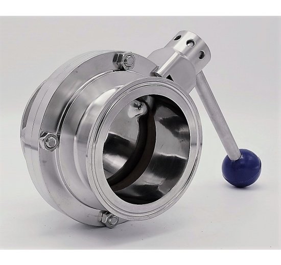 Nerezová klapka přímá, clamp typ C-C DN80 (límeček 106mm)