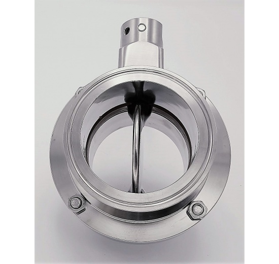 Nerezová klapka přímá, clamp typ C-C DN80 (límeček 106mm)