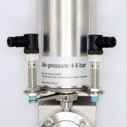 Nerezová klapka přímá DN20, navařovací typ S-S, s pneumatickým pohonem