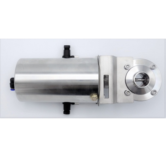 Nerezová klapka přímá DN20, navařovací typ S-S, s pneumatickým pohonem