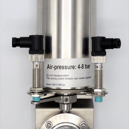 Nerezová klapka přímá DN20, závitová typ G-G, s pneumatickým pohonem