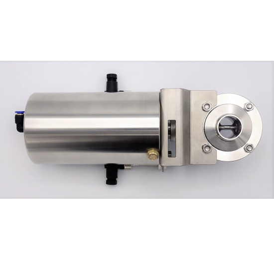 Nerezová klapka přímá DN25, závitová-navařovací typ G-S, s pneumatickým pohonem