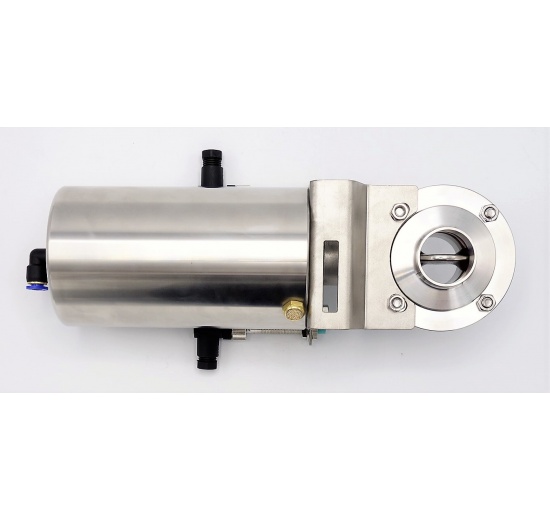 Nerezová klapka přímá DN32, navařovací typ S-S, s pneumatickým pohonem