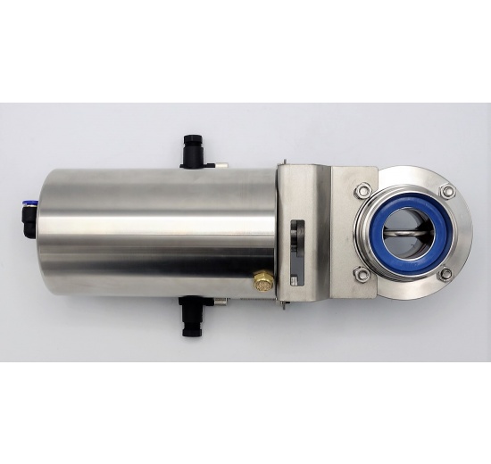 Nerezová klapka přímá DN32, závitová typ G-G, s pneumatickým pohonem