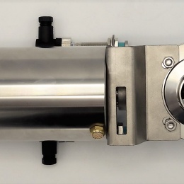 Nerezová klapka přímá DN40, navařovací typ S-S, s pneumatickým pohonem