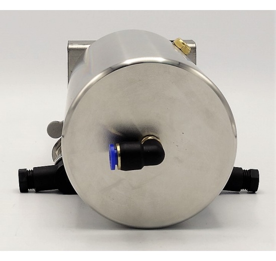 Nerezová klapka přímá DN40, závitová-navařovací typ G-S, s pneumatickým pohonem