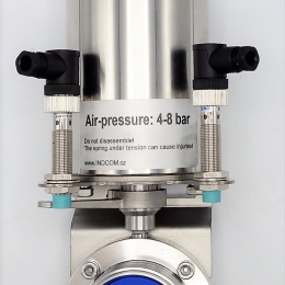 Nerezová klapka přímá DN40, závitová typ G-G, s pneumatickým pohonem