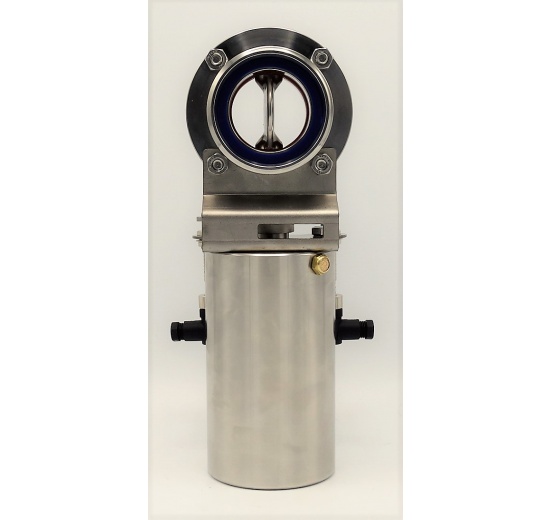 Nerezová klapka přímá DN50, závitová typ G-G, s pneumatickým pohonem