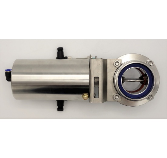 Nerezová klapka přímá DN50, závitová typ G-G, s pneumatickým pohonem