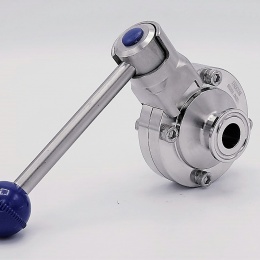 Nerezová klapka přímá, motýlová, clamp typ C-C DN20 (límeček 34mm)