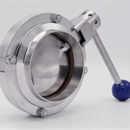 Nerezová klapka přímá, navařovací typ S-S DN100 (104x2mm)