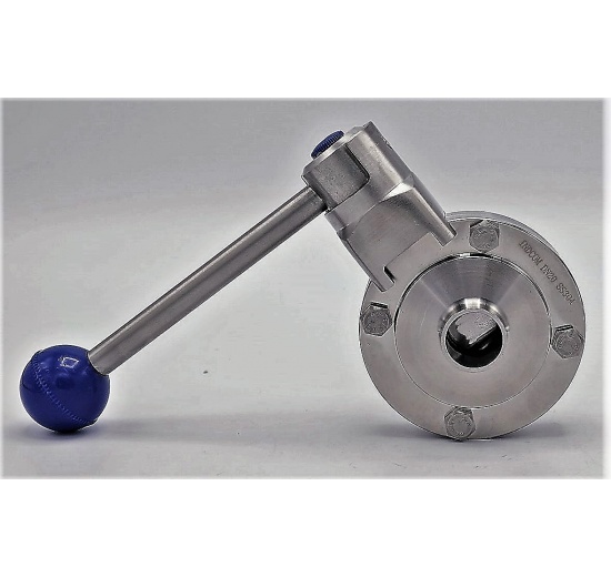 Nerezová klapka přímá, navařovací typ S-S  DN20 (22x1.5 mm)