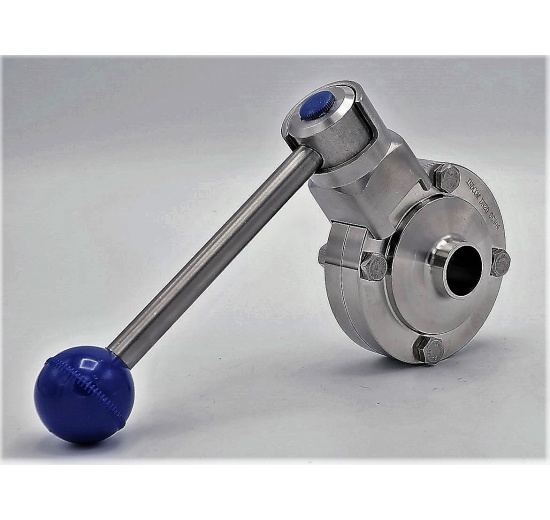 Nerezová klapka přímá, navařovací typ S-S  DN20 (22x1.5 mm)