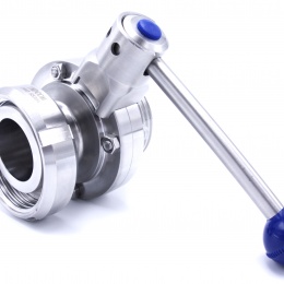 Nerezová klapka přímá, potravinářské/mlékárenské šroubení typ KM/G DN15-DN65