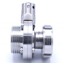 Nerezová klapka přímá, potravinářské/mlékárenské šroubení typ KM/G DN15-DN65