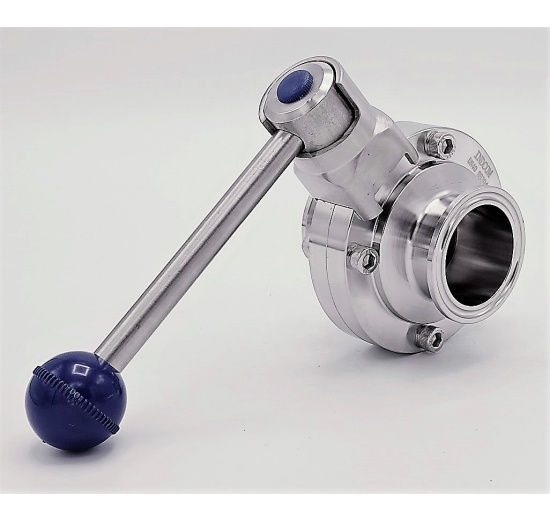 Nerezová motýlková klapka, clamp typ C-C DN40 (límeček 50.5mm)