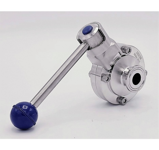 Nerezová motýlová klapka, clamp typ C-C  DN15 (límeček 34mm)