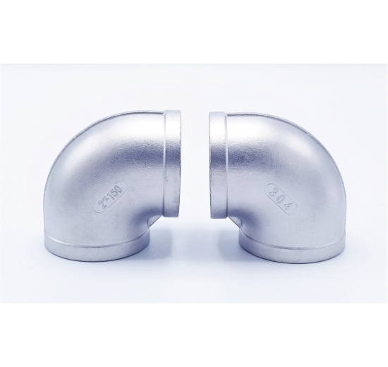 nerezová závitová kolena 2", vhodná pro spoje netěsnící v závitu