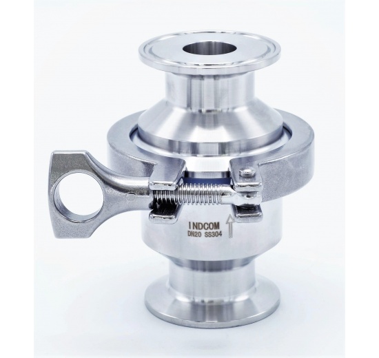 nerezová zpětná klapka, clamp připojení DN20 (límeček 50,5 mm)