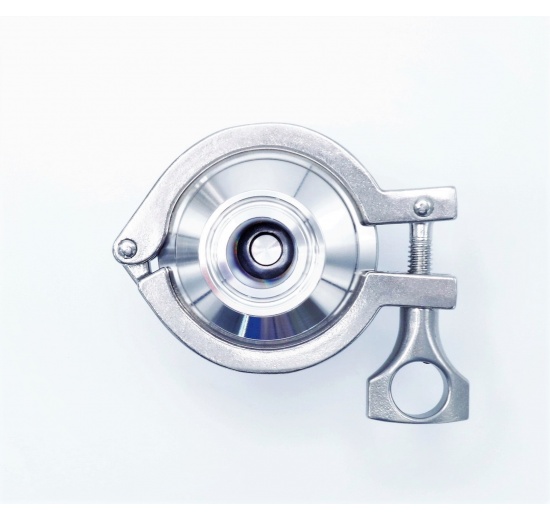 nerezová zpětná klapka DN20, clamp připojení, límeček 34 mm