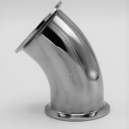 nerezové CLAMP DIN 32676  bezešvé koleno 45°