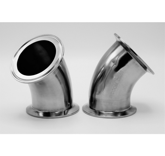 nerezové CLAMP DIN 32676 koleno 45°, bezešvé