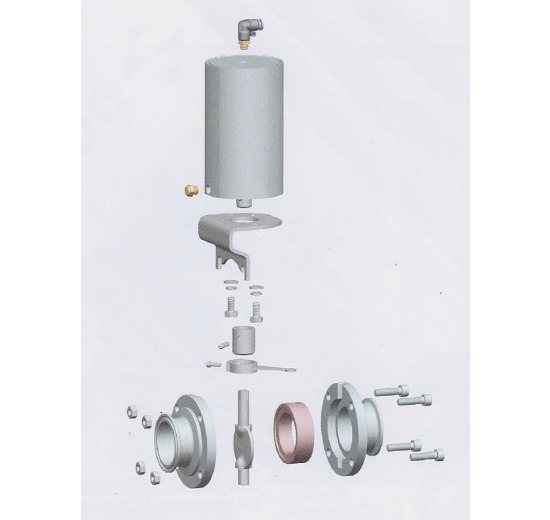 Nerezové klapky přímé ,CLAMP (C-C), pneumaticky ovládané