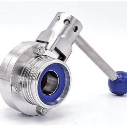 Nerezové klapky přímé, potravinářské/mlékárenské šroubení typ G-G Indcom