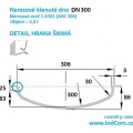 Nerezové klenuté dno|DN300 (306x3 mm), šikmá hrana