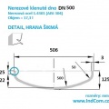 Nerezové klenuté dno| DN500 (506x3 mm), šikmá hrana
