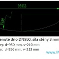 Nerezové klenuté dno| DN950 (956x3 mm) - rozměry