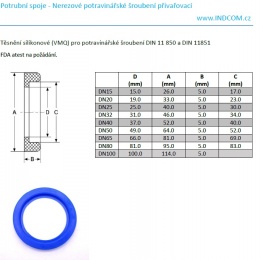 Nerezové šroubení  přivařovací dle DIN 11851 komplet, DN65