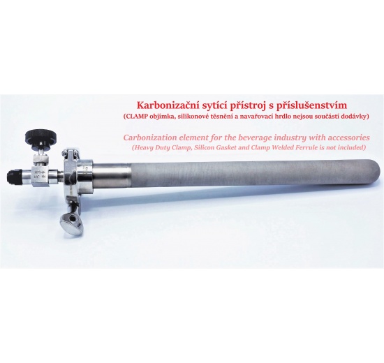 nerezový areátor s příslušenstvím - clamp objímka, silikonové těsnění a navařovací hrdlo není součástí dodávky