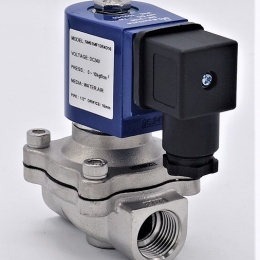 Nerezový elektromagnetický ventil 2/2, G 1/2" DC24V, NC